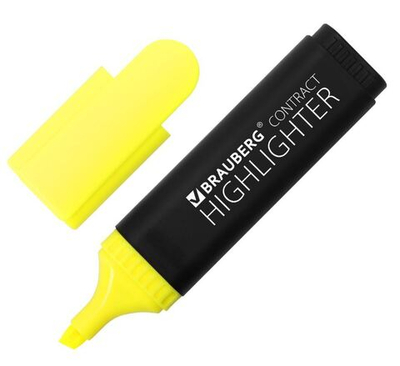 Текстовыделитель BRAUBERG "Contract", ЗЕЛЕНЫЙ, линия 1-5 мм, 150390