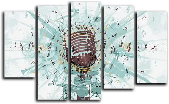 Модульная картина "Музыкальный микрофон"