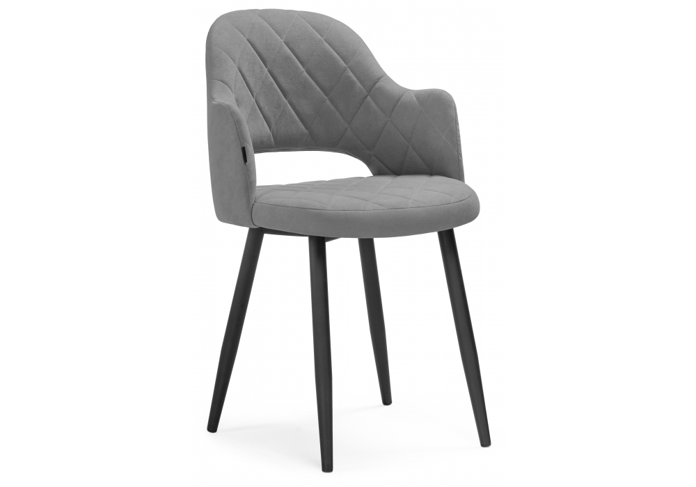 Стул на металлокаркасе Woodville Гутрид ромбы спереди серый, черный