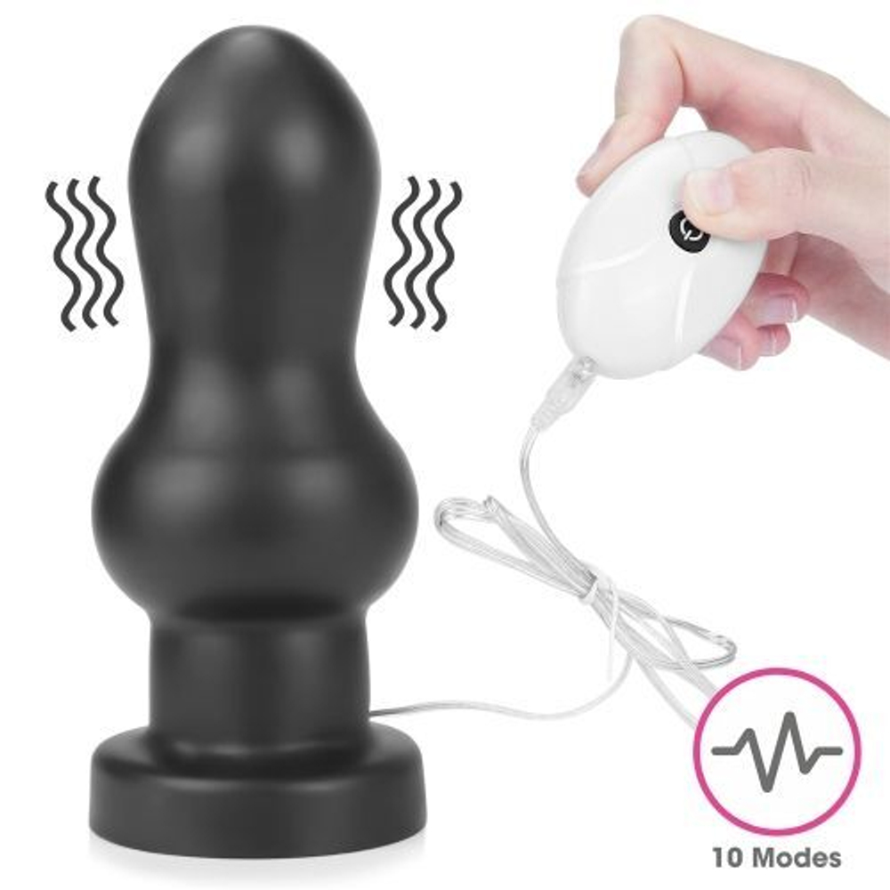 Черная анальная вибровтулка 7" King Sized Vibrating Anal Rammer - 18 см.