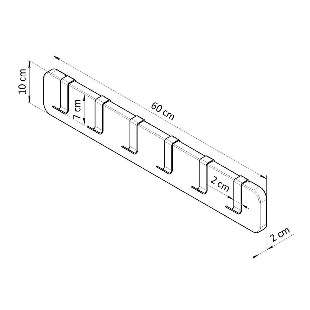 Вешалка настенная для одежды Мудэ с металлическими крючками из массива дуба для прихожей