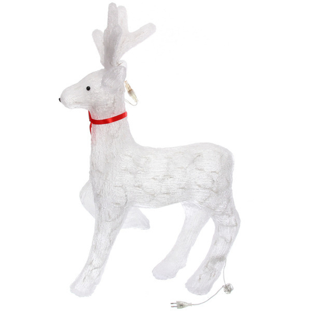 Фигура светодиодная «Белоснежный олень» 60*21*100 см, 150 ламп LED, (авторежим), 220V, Белый