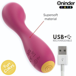 Розовый перезаряжаемый мини-вибратор с режимом постукивания - 12,5 см. (Цвет: розовый)