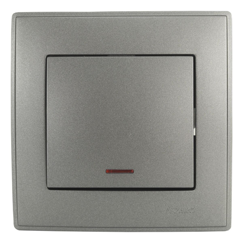 LESYA 705 4141 111 Выключатель с подсветкой черн. графит матовый