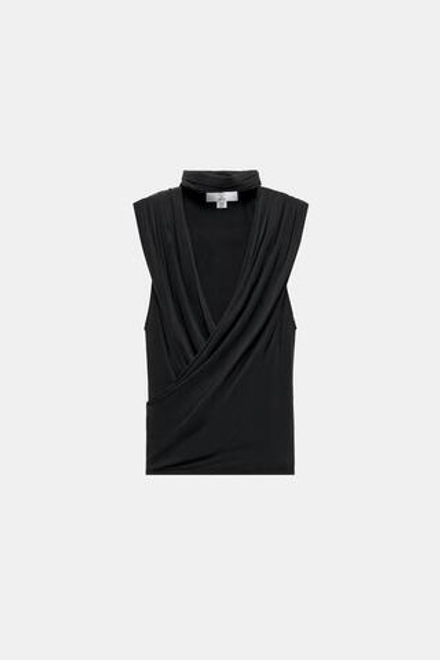 ZARA X LUDOVIC DE SAINT SERNIN ДРАПИРОВАННЫЙ ТОП, ТЕМНО-СЕРЫЙ