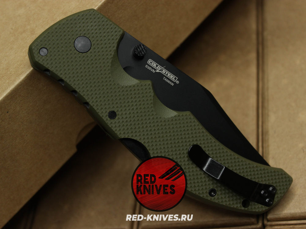 Нож Cold Steel Recon 1 Clip G10 (V2024) - зеленая рук., черный клинок RK/Н83