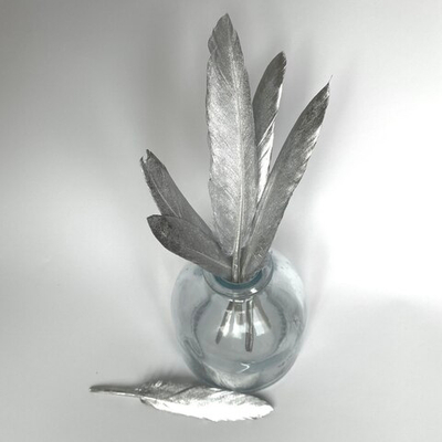 Перья утки серебро 5 шт.