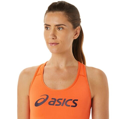 ASICS, CORE LOGO BRA, NOVA ORANGE/NIGHT SHADE, WOMEN, L