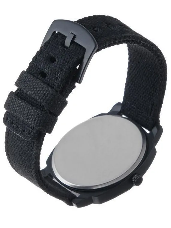 Часы наручные мужские Aam d=4.5 см, ремешок текстиль 25 см, чёрный