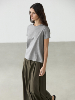 Massimo Dutti Футболка с короткими рукавами из 100% хлопка, серый