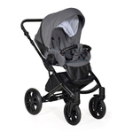 Коляска 2в1 Indigo MIO mi 07 (черная кожа+черный узор)