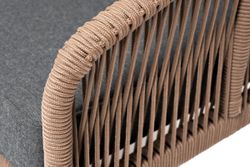 "Канны" лаунж-зона 4-местная из роупа со столом "Верона" (серый гранит), каркас алюминиевый коричневый, роуп коричневый