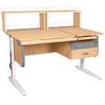 Растущая парта СУТ 25 с задними полками СУТ.15.240 и навесной тумбой (1200×880 мм)