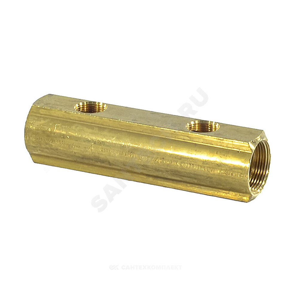 Коллектор латунь 1 1/4" ВР/ВР на 3 вых 3/4" ВР м/о 100мм R582A Giacomini R582AY003