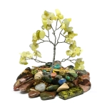 Дерево счастья с нефритом желтым среднее 100*100*115мм.