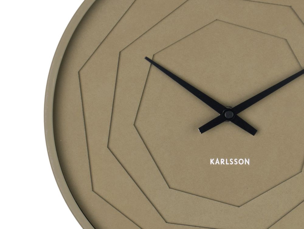 Часы настенные Karlsson LAYERED ORIGAMI Present Time Зеленый / Золотой