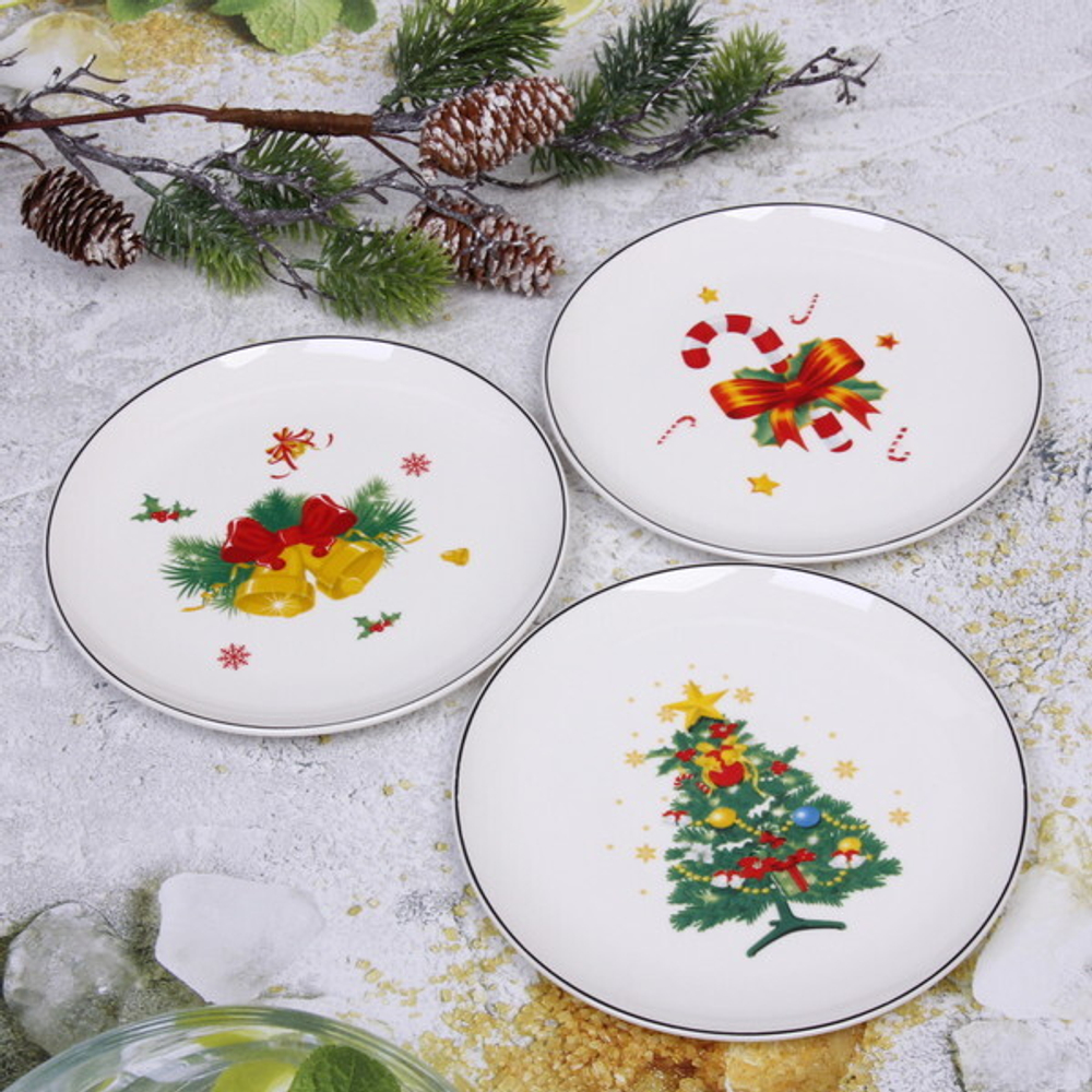 Тарелка керамическая «Новогодний микс» 20*2см