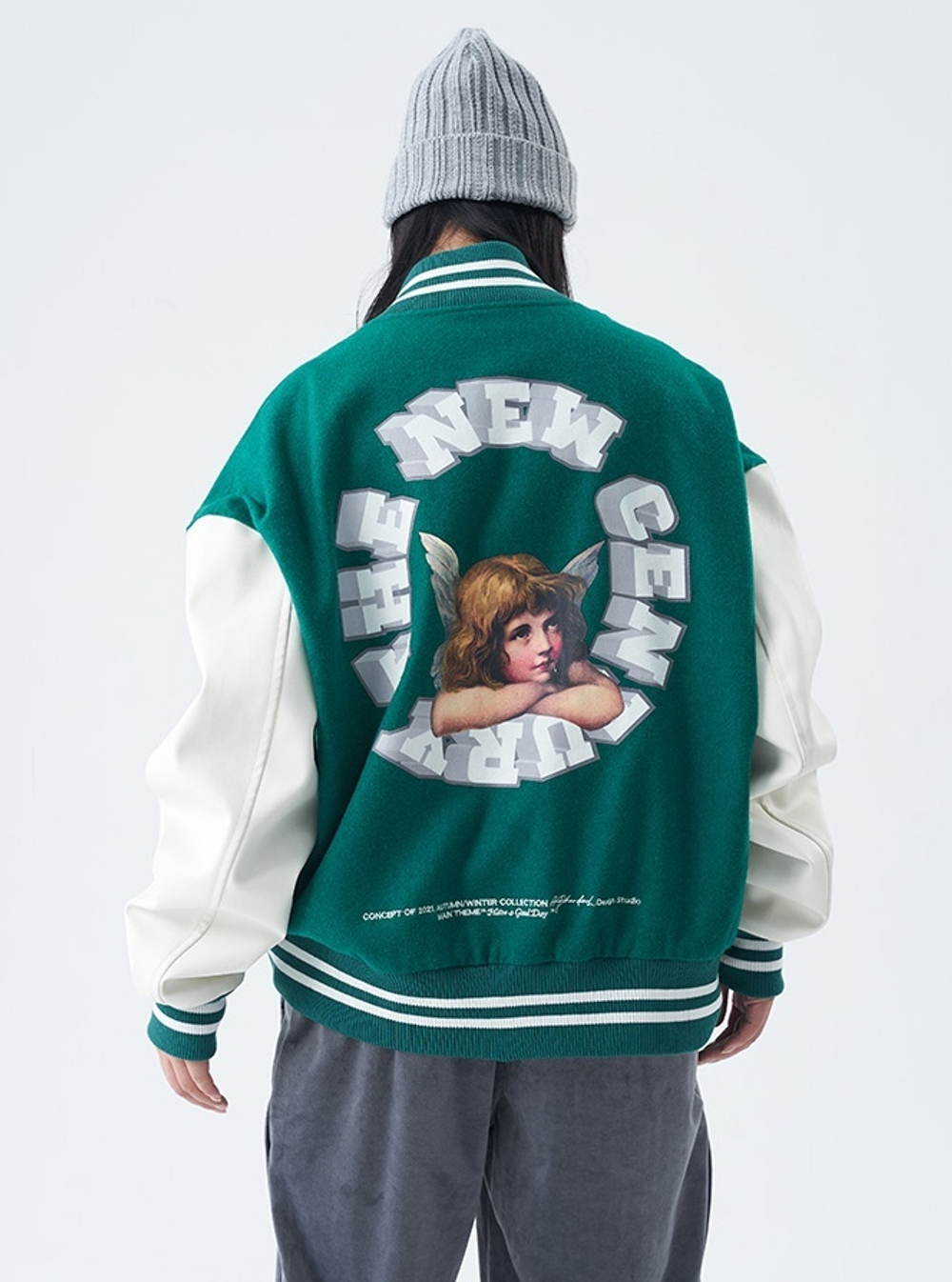 Бомбер HARSHandCRUEL "The New Century Angel Back Logo" Varsity Jacket