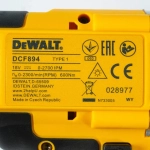 Dewalt, гайковерт аккумуляторный ударный, DCF894, от аккумулятора, 18 В, 600 Нм, 2 акб