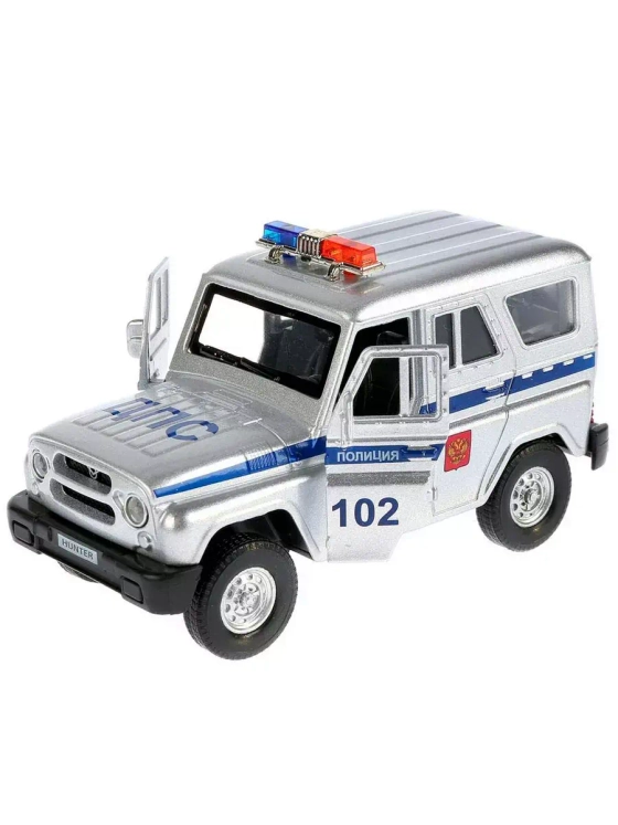 Машинка детская УАЗ Хантер Полиция  звук, свет 12 см