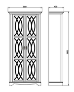 Витрина Вера, 90х40х195, двухдверная витрина, массив сосны, Dipriz