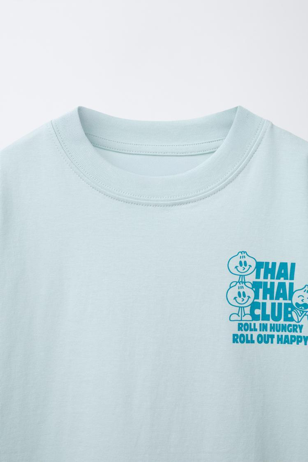 ZARA ФУТБОЛКА С ПРИНТОМ, НЕБЕСНО-ГОЛУБОЙ