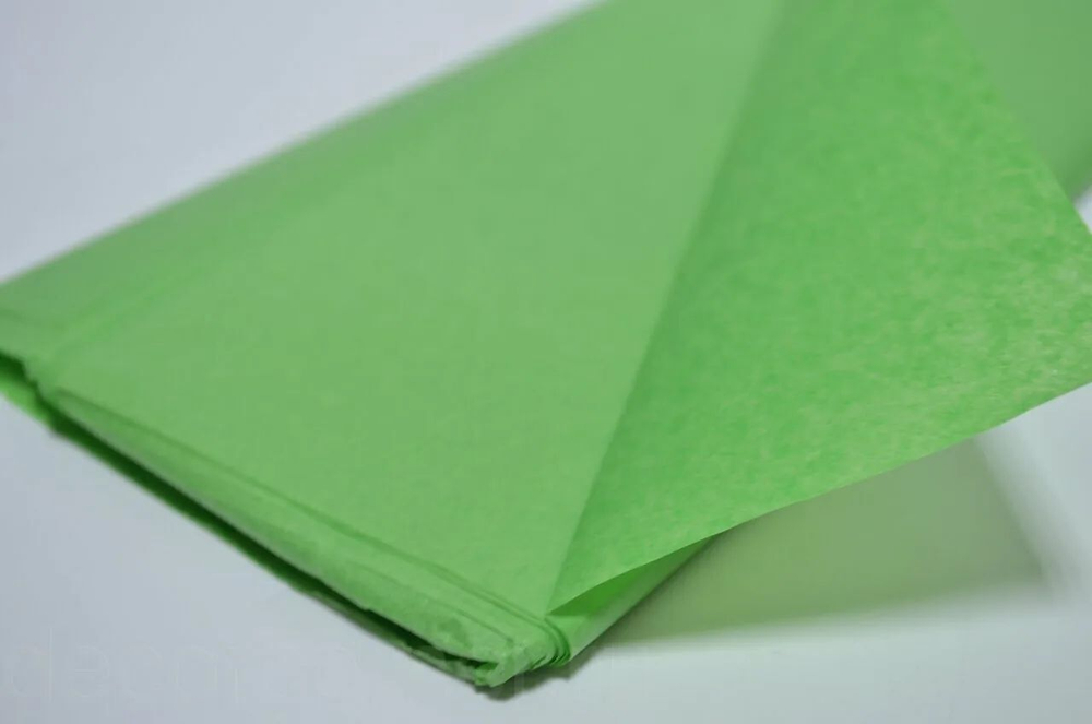 Бумага тишью 50*66см, 14гр/м2, Зеленое яблоко, 10шт/уп