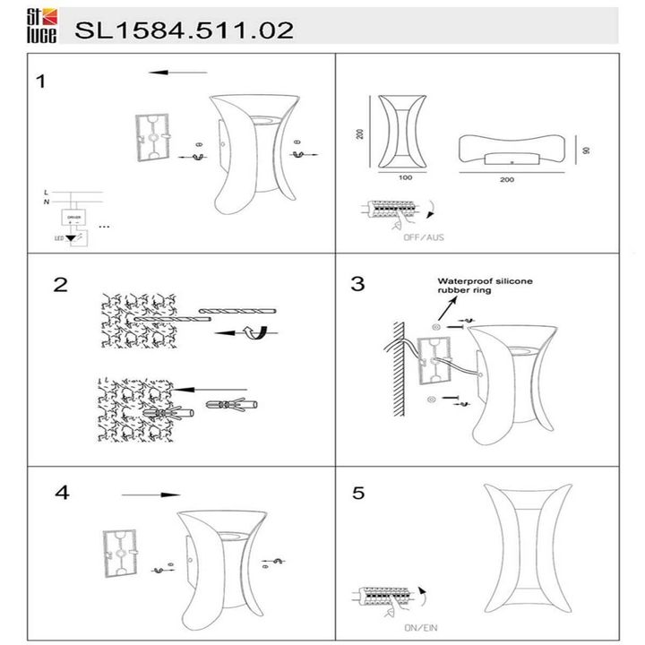 Уличный настенный светодиодный светильник ST Luce Cosetto SL1584.511.02