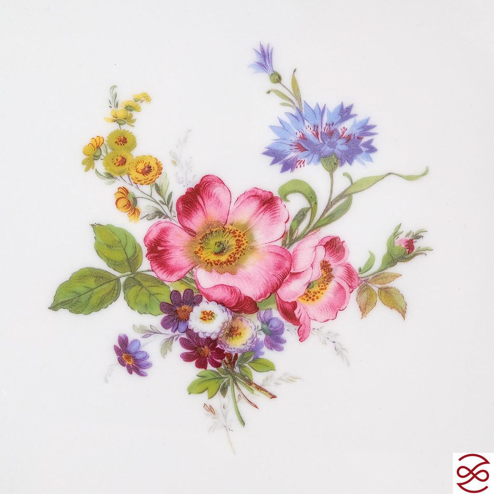 Салатник квадратный Queen's Crown Мейсенский букет 19см