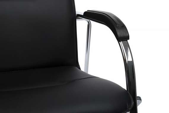 Стул Самба с пластиковыми подлокотниками SMB-03H Хром гальв. Черный