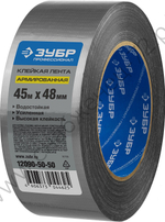 ЗУБР 48 мм, 45 м серая, на тканевой основе, универсальная, Армированная лента, ПРОФЕССИОНАЛ (12090-50-50)