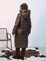 Пальто  демисезонное "Анель" коричневый