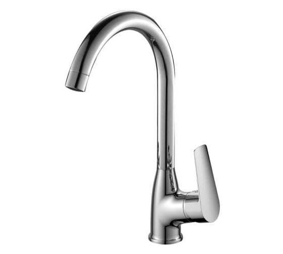 Смеситель кухня Rossinka, высокий поворотный излив , S35-23