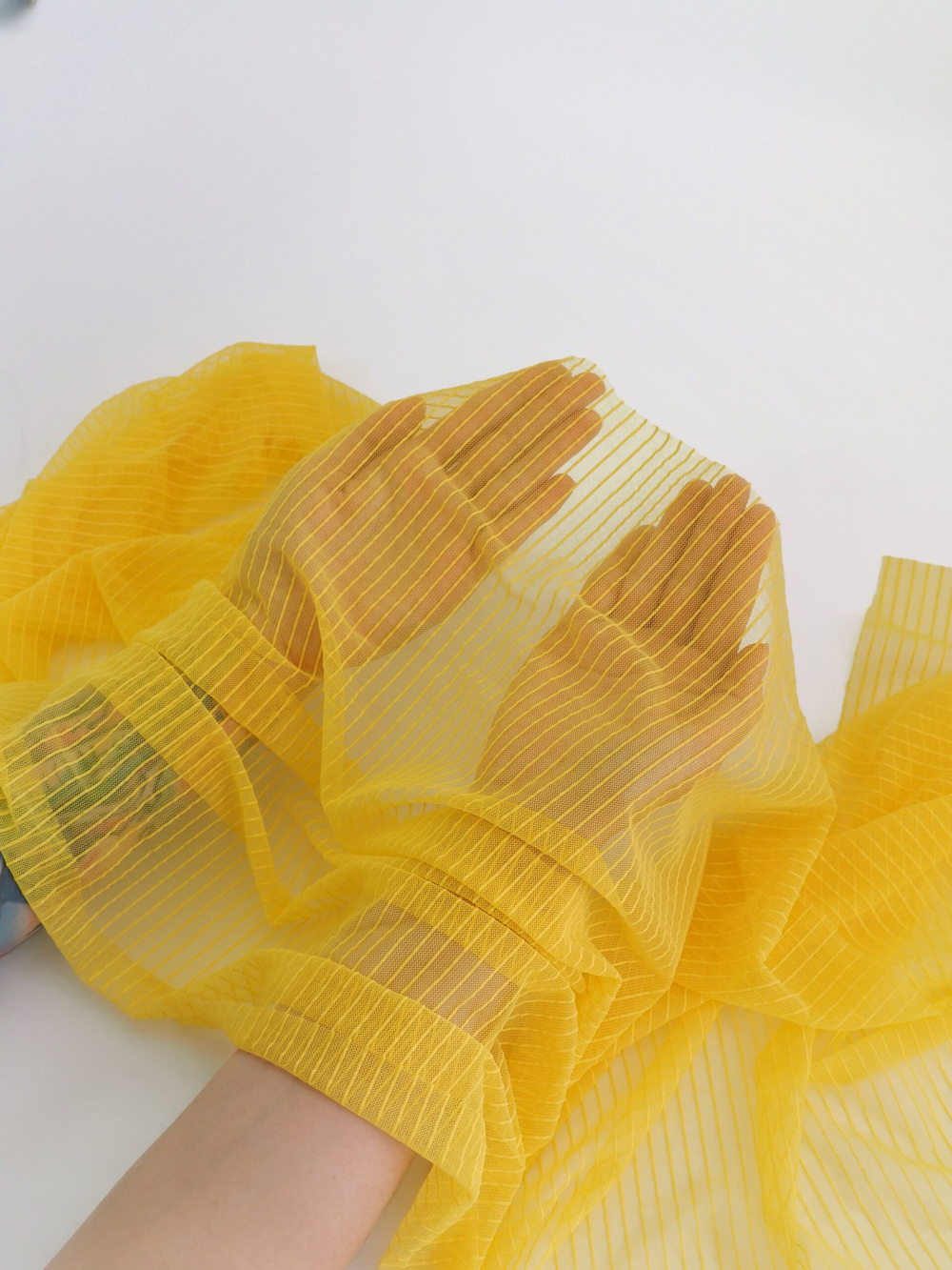 Сетка эластичная манго в полоску метражом