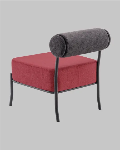 Лаунжж-кресло Roller, тёмно-серое, бордо