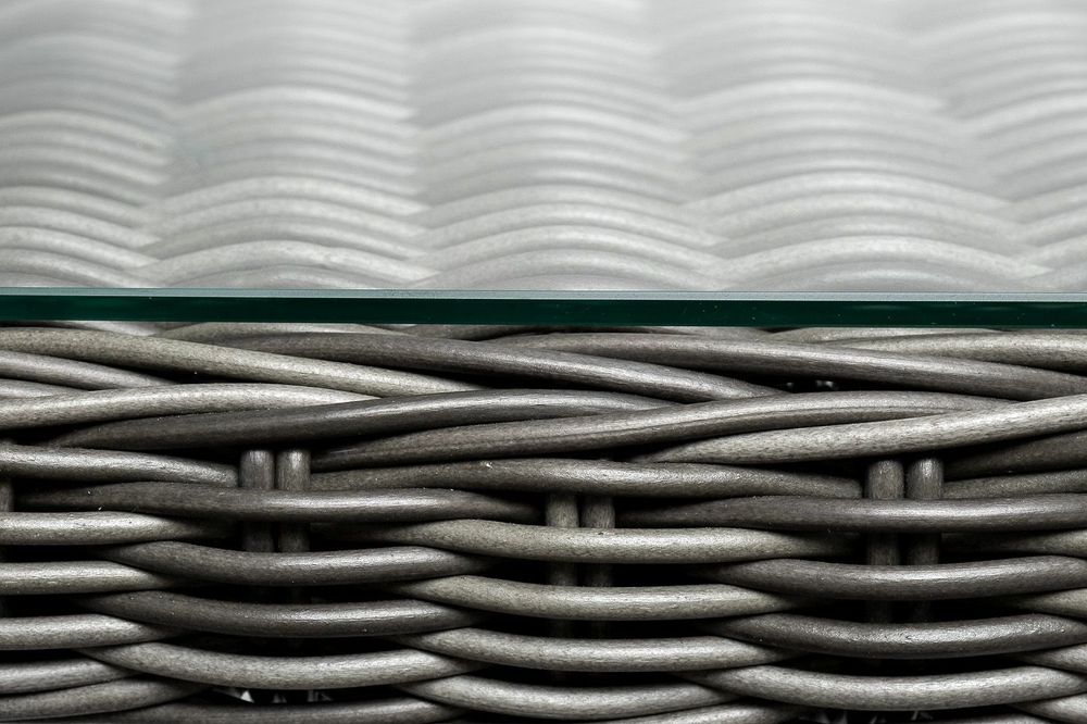 "Амароне" обеденная группа из искусственного ротанга на 6 персон, цвет графит