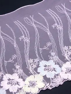 05-116 Вышивка на неэл. сетке 21 см, Рассвет, розовый/желтый/голубой