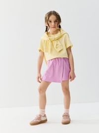 Юбка-шорты из джинскота "Сиреневый крокус"