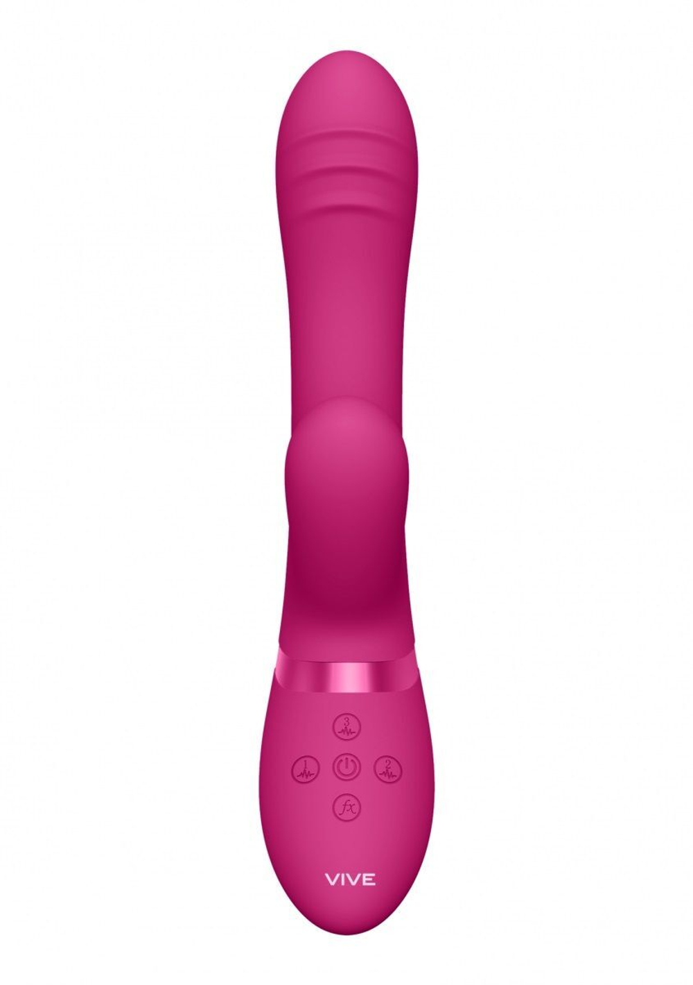 Розовый вибромассажер-кролик Tani - 21,5 см.