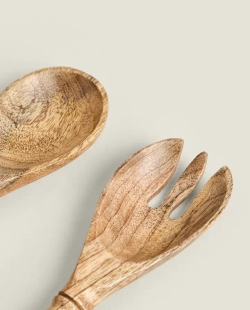 ZARA ДЕРЕВЯННЫЕ СЕРВИРОВОЧНЫЕ ПРИБОРЫ ДЛЯ САЛАТА (НАБОР ИЗ 2 ШТ.)