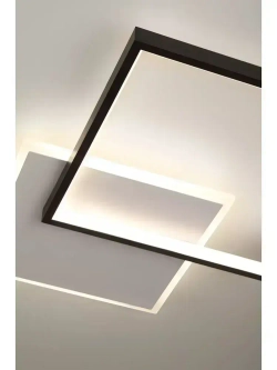 Люстра потолочная светодиодная с пультом ДУ Rivoli черно-белая 74 Вт 3000К-6000К, светильник на кухню, в детскую, в спальню