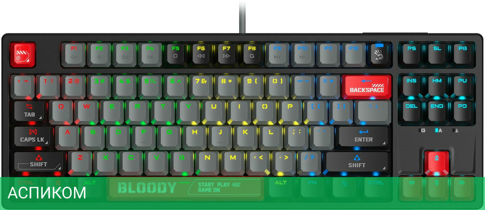 Клавиатура A4Tech Bloody S87 Energy черный/красный