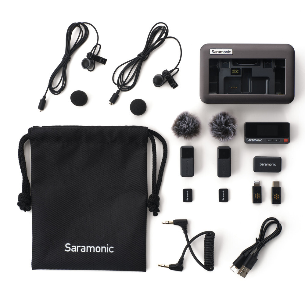Радиосистема Saramonic Air-02 (TX+TX+RX) приёмник + 2 передатчика универсальная c петличками