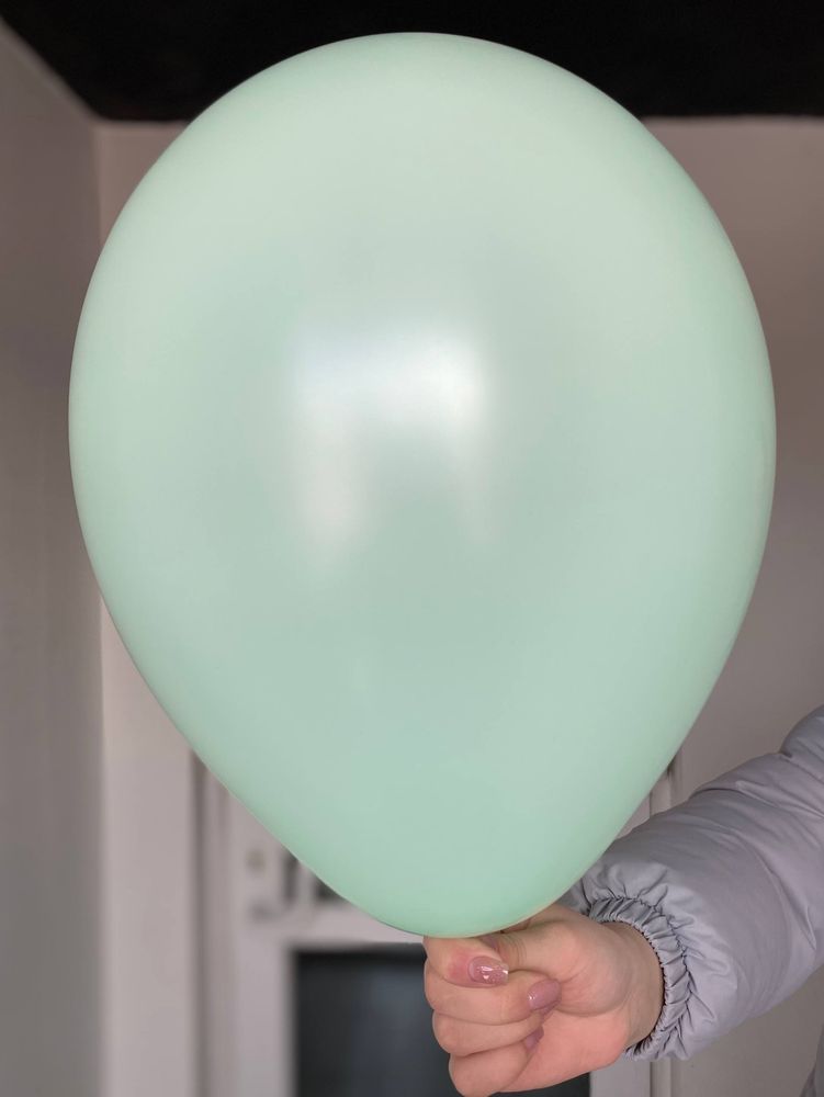 Воздушный шар однотонный Мятный зеленый макарун ПАЛИТРА № 4056