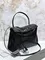 BALENCIAGA RODEO HANDBAG с крокодиловым тиснением, черная