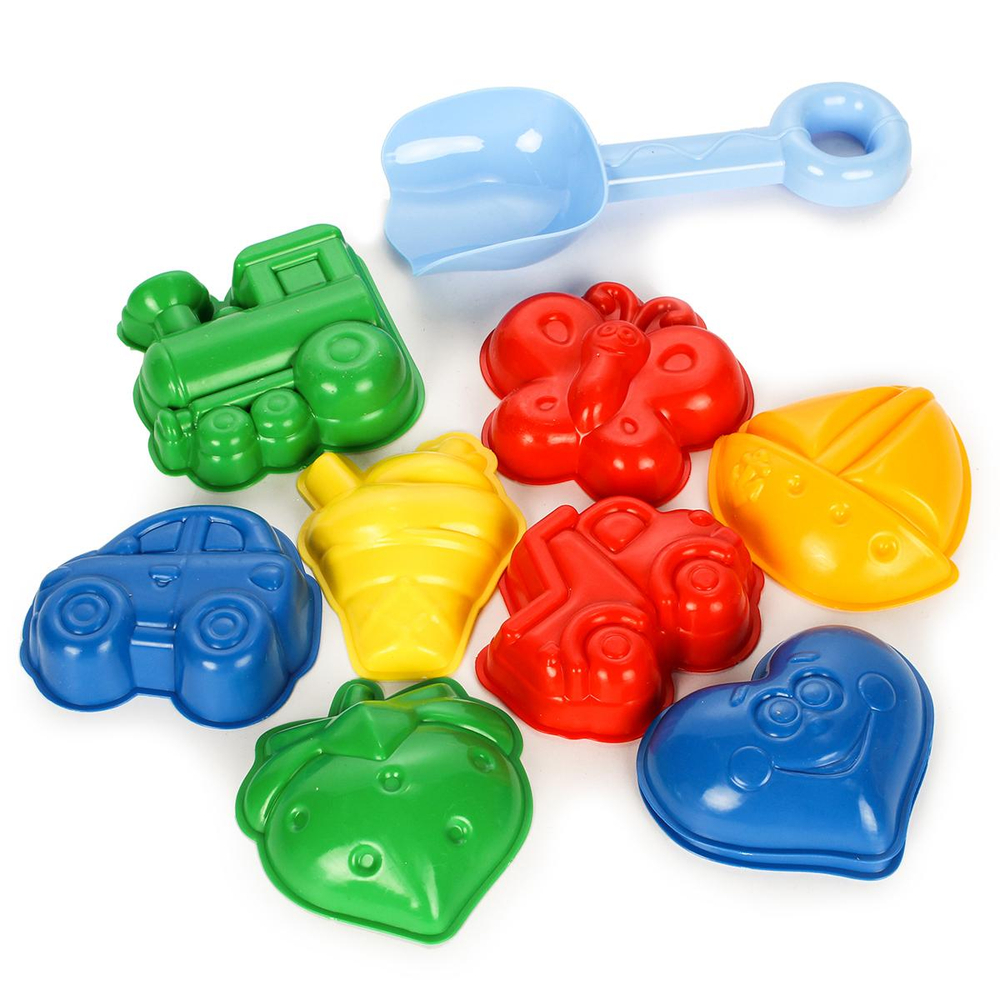 Домашняя песочница "Морской песок 1,5кг + формочки + совочек" (Lori)