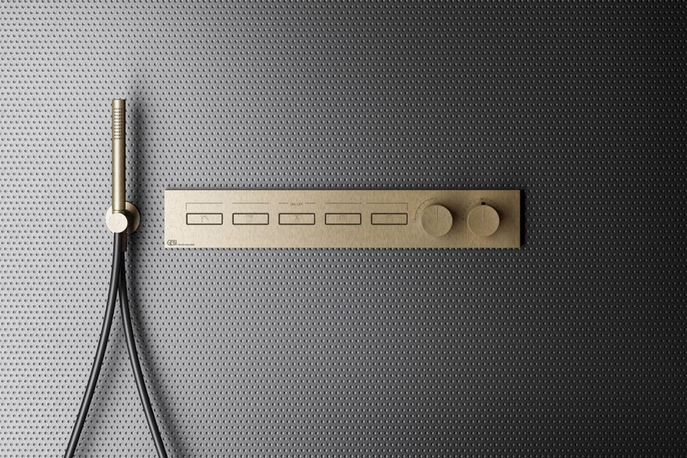 Термостат Gessi HI-FI, до 5-и функций одновременно, встраиваемый, цвет Brass Brushed PVD
