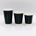 Бумажный стакан 2-х слойный 250мл. Чёрный, 625шт/кор. Лига пак