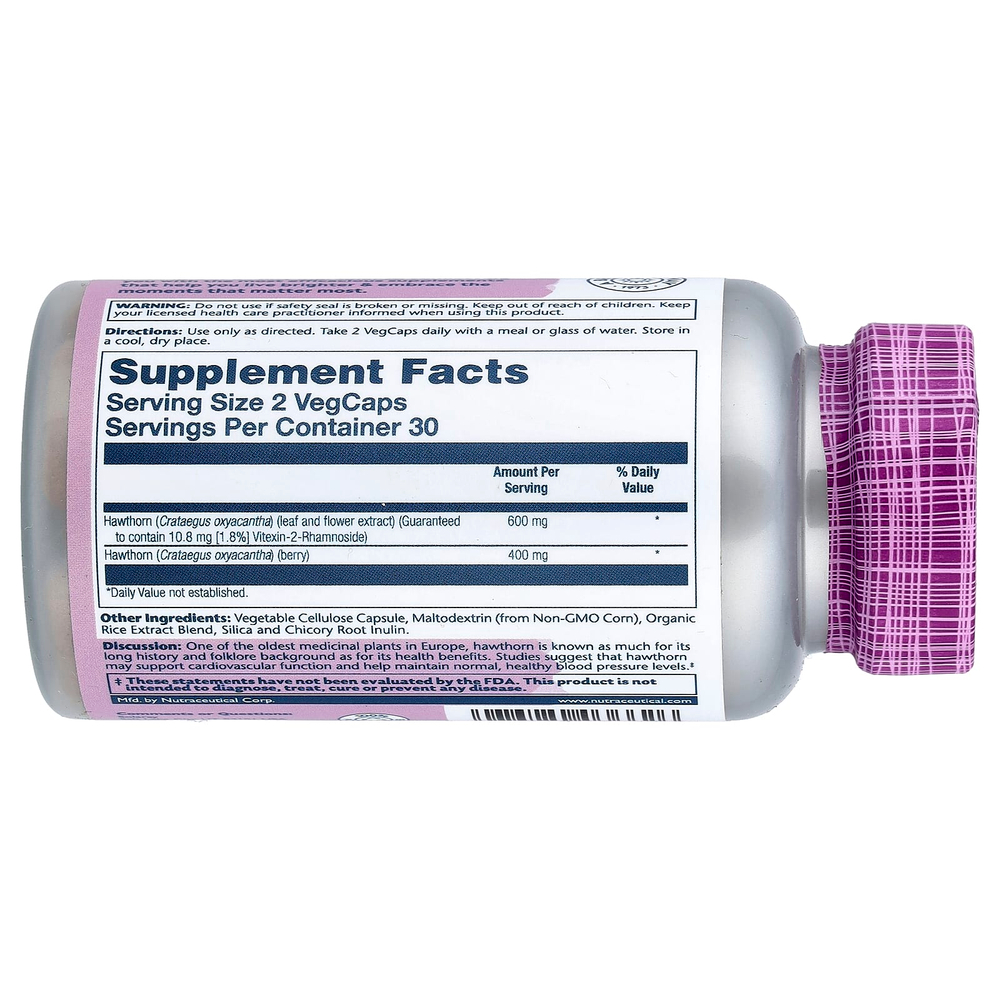Solaray, Vital Extracts, боярышник, 60 растительных капсул