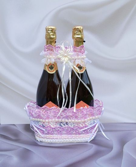 Корзина для бутылок свадебного шампанского Жених и Невеста